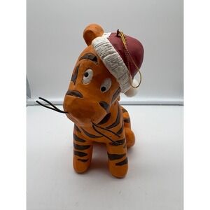 Vintage Disney Ceramic 7" Tigger Christmas w/Santa Hat